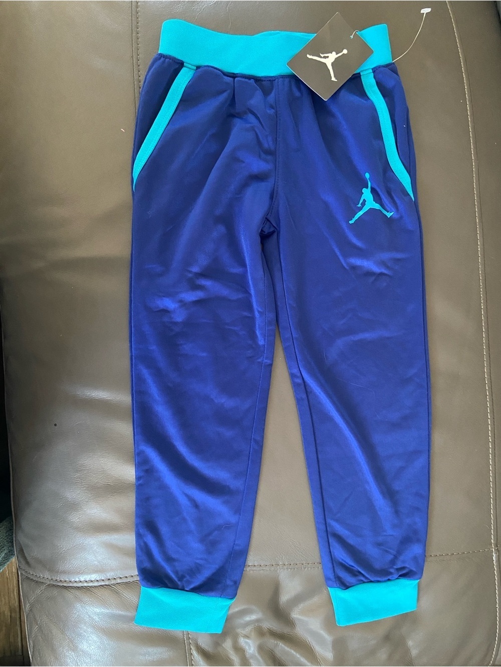 Jordan Navy and Teal Kids' Jogger Sweatpants